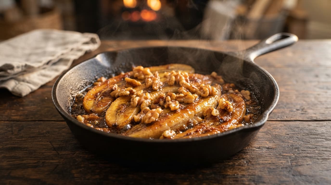 Brown Sugar Roasted Bananas with Walnuts
