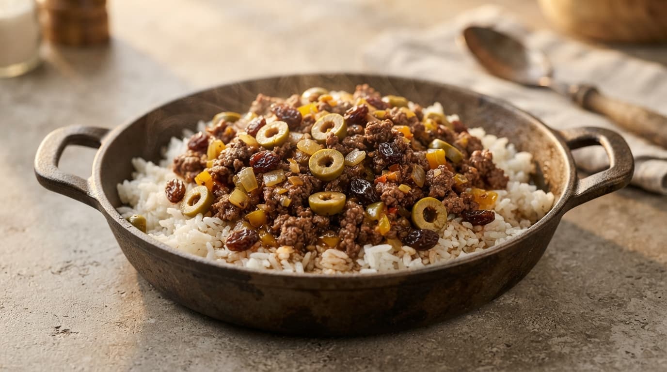 Classic Skillet Ground Beef Picadillo