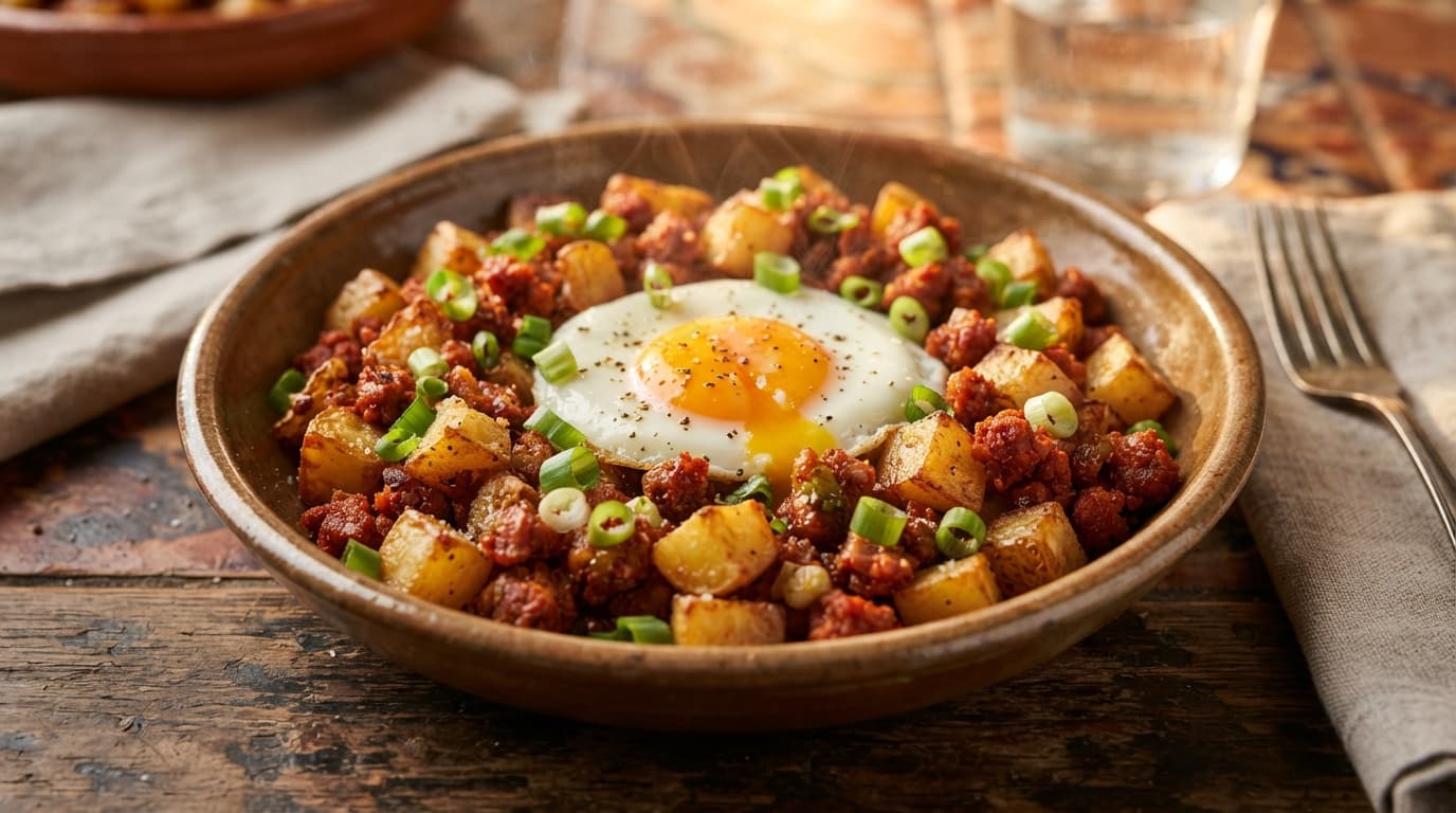Crispy Potato and Chorizo Breakfast Hash