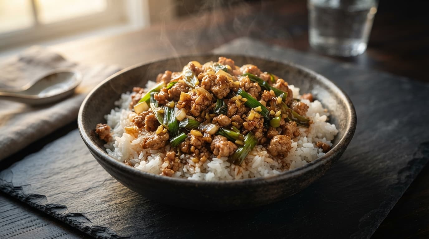 Ginger-Scallion Ground Turkey Stir-Fry