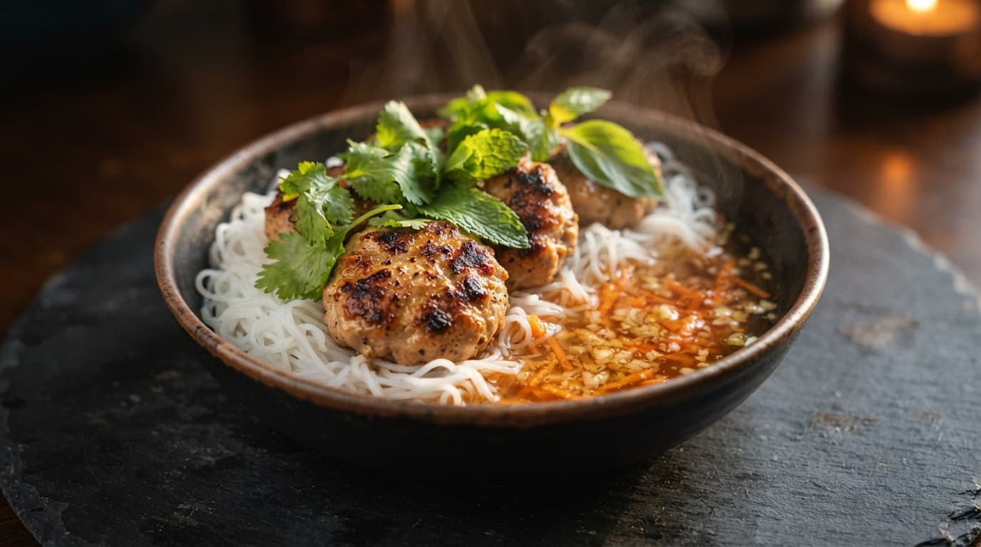 Hanoi-Style Ground Turkey Bun Cha Bowls