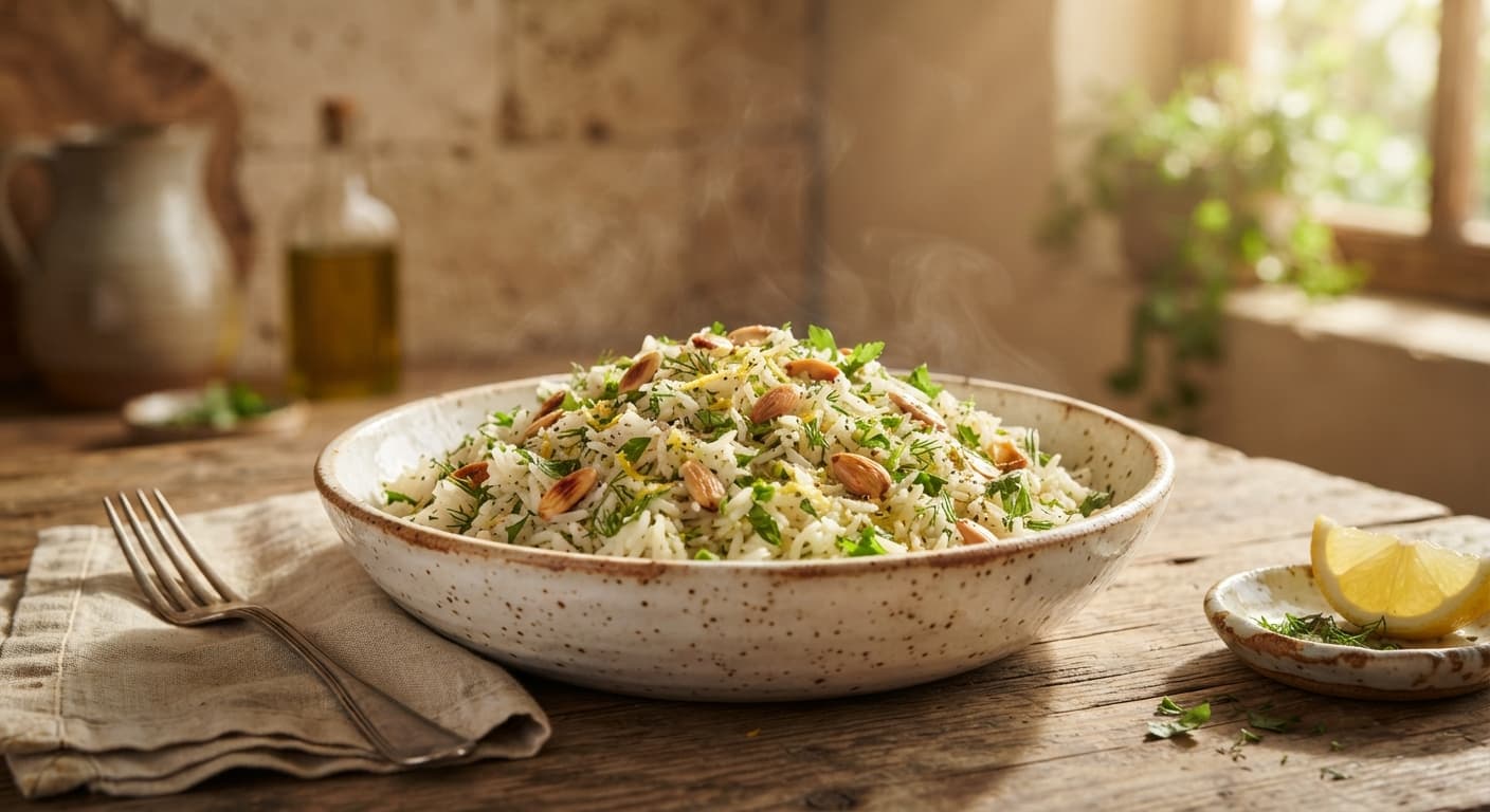 Lemon Herb Rice with Toasted Almonds