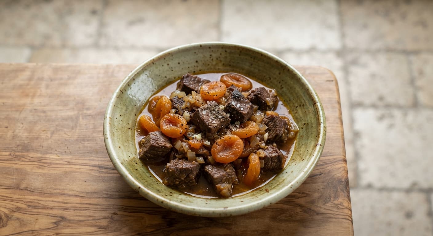 Middle Eastern Spiced Beef and Apricot Tagine