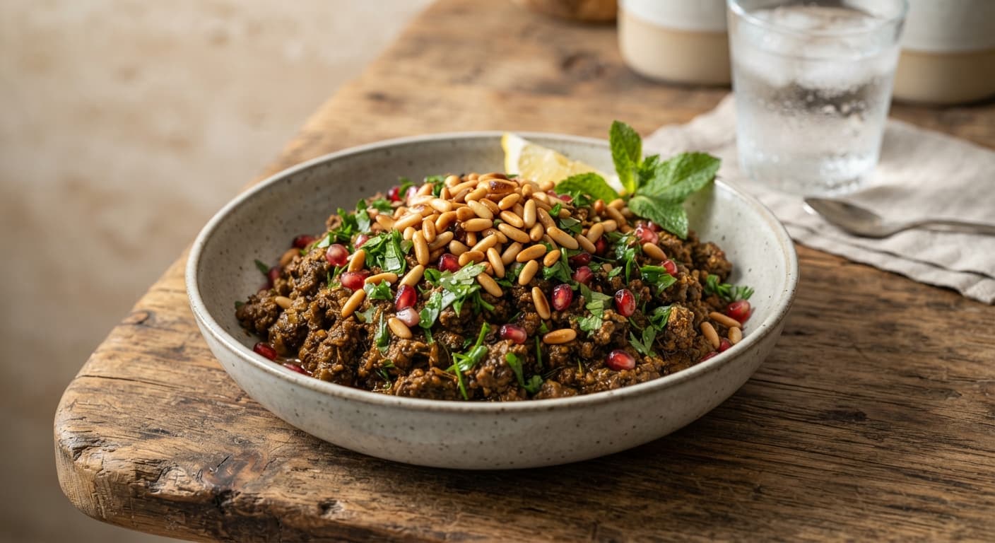 Middle Eastern Spiced Ground Lamb with Pine Nuts