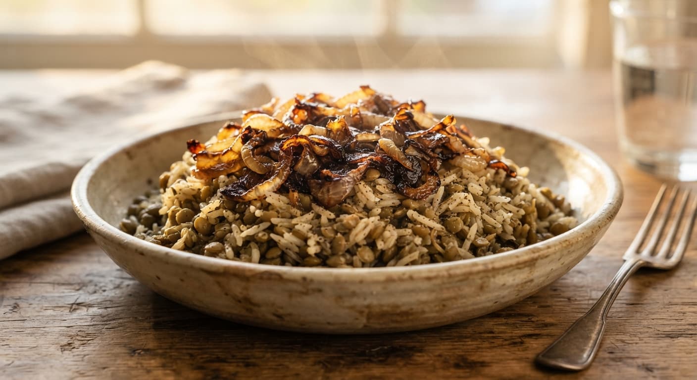 Mujadara with Caramelized Onions
