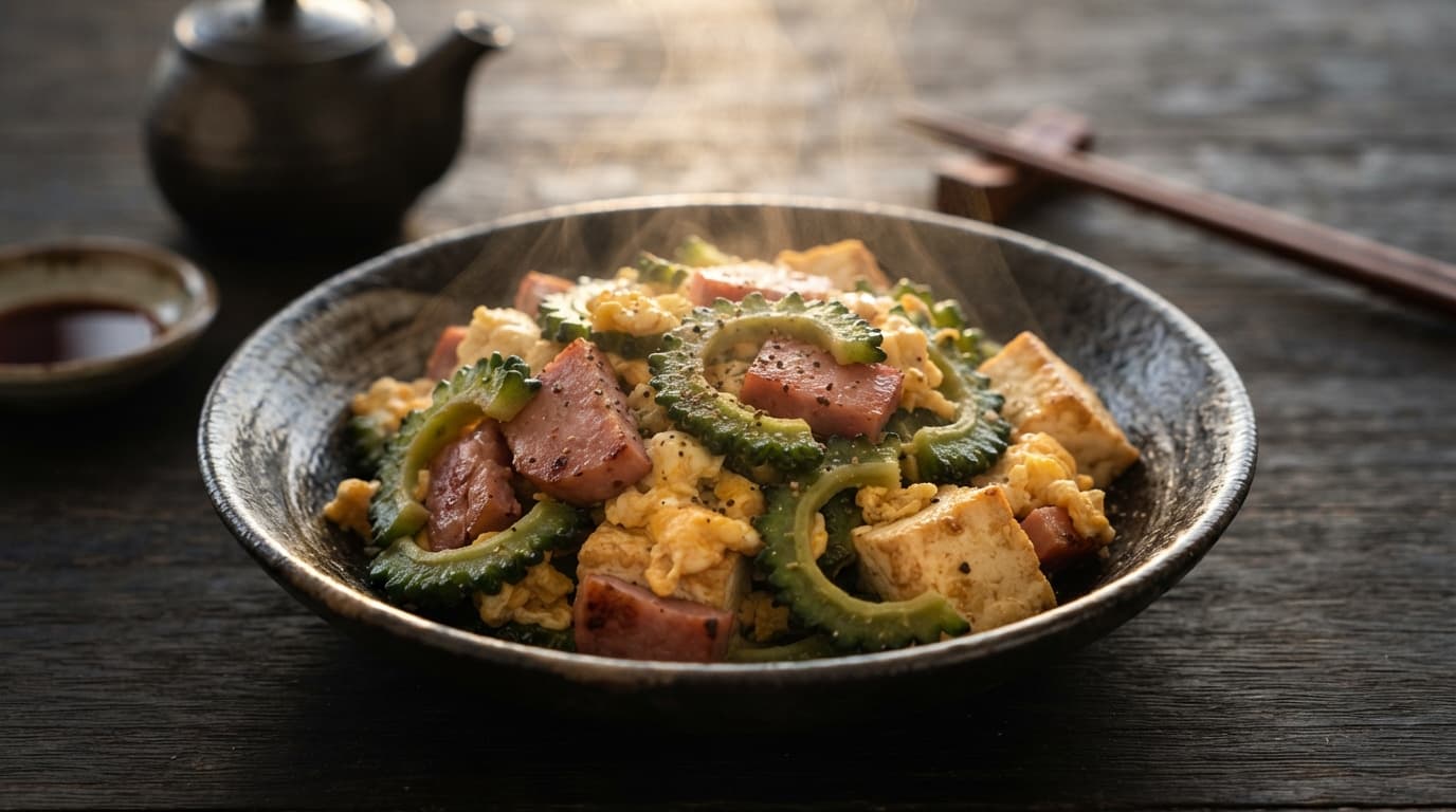 Okinawan Stir-Fried Ham and Bitter Melon (Goya Champuru)