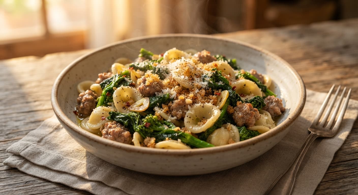 Orecchiette with Broccoli Rabe and Sausage
