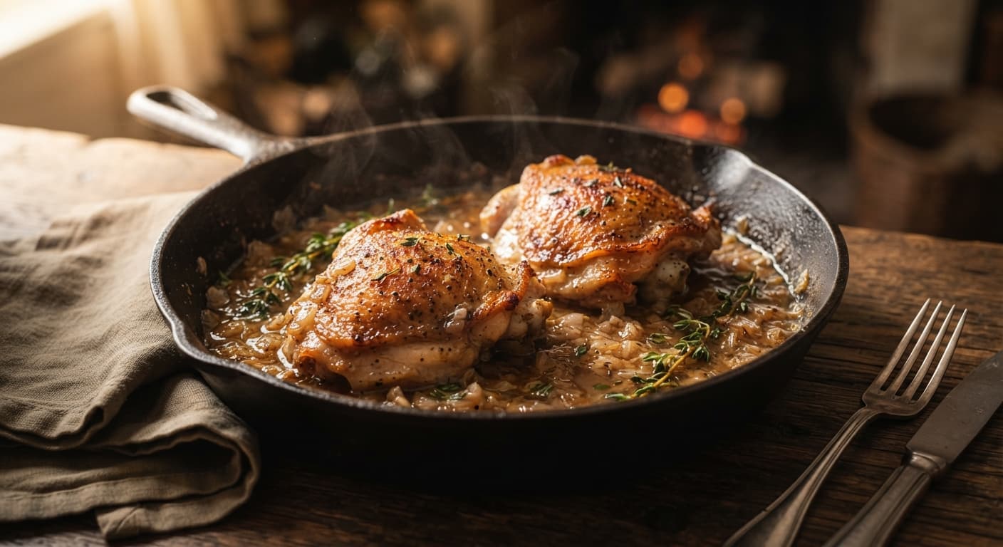 Pan-Roasted Chicken with Shallot Pan Sauce
