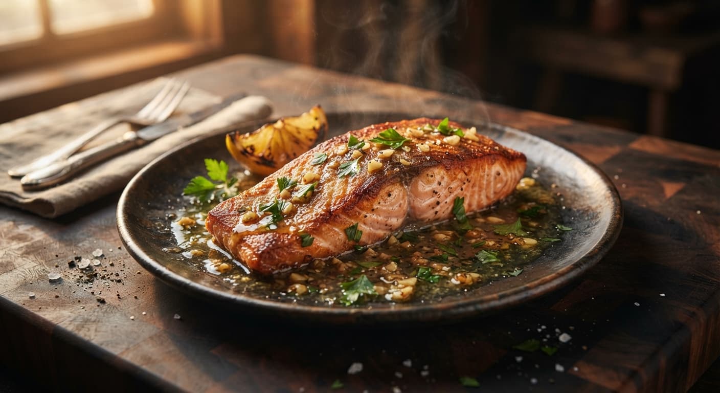 Pan-Seared Salmon with Garlic Butter and Lemon