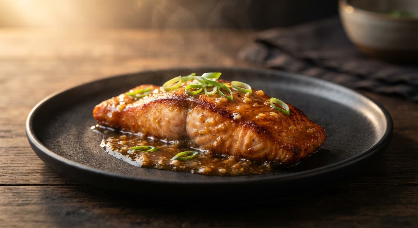 Pan-Seared Salmon with Miso-Ginger Glaze