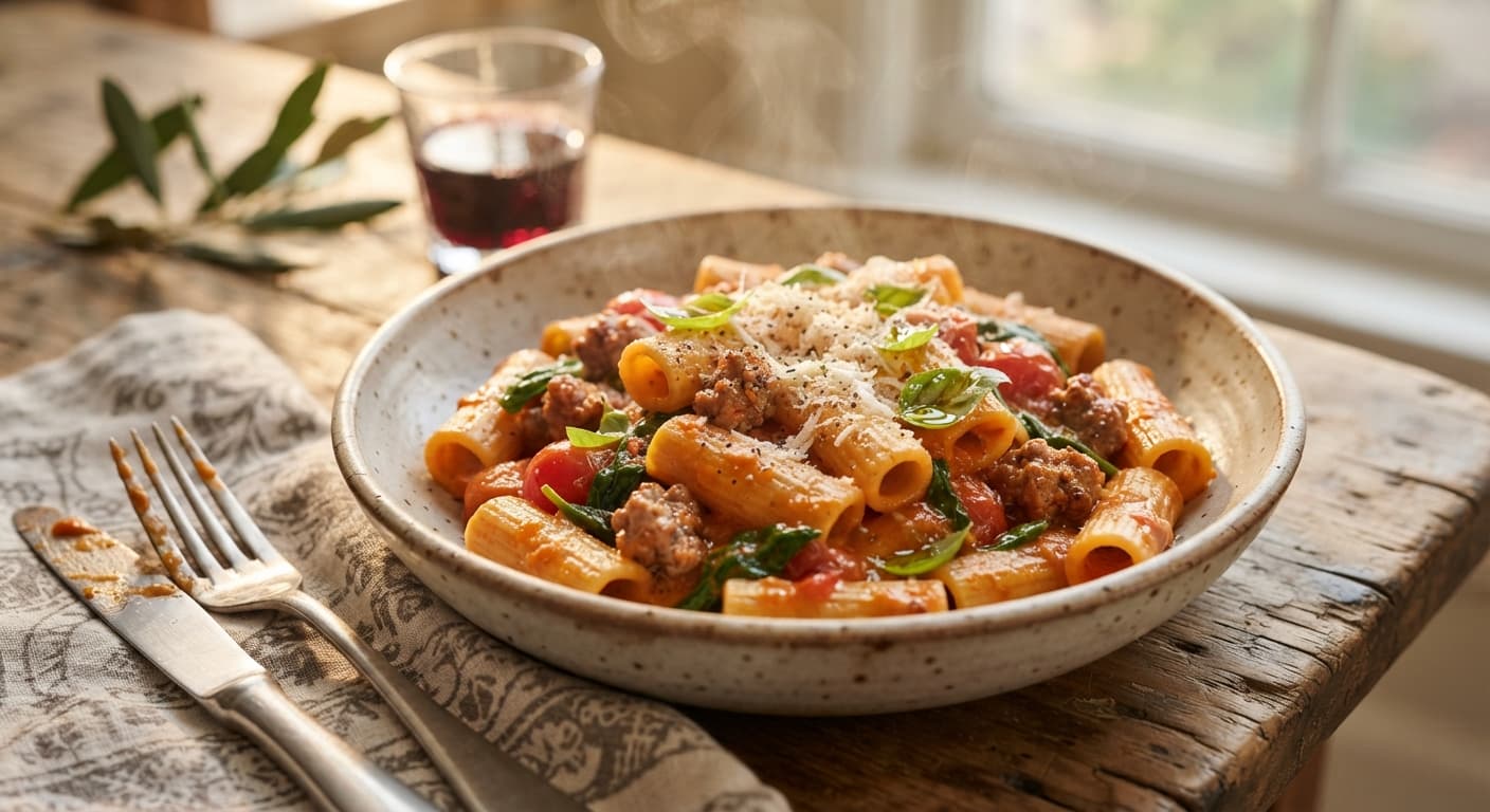 Rigatoni with Sausage and Tomato Cream