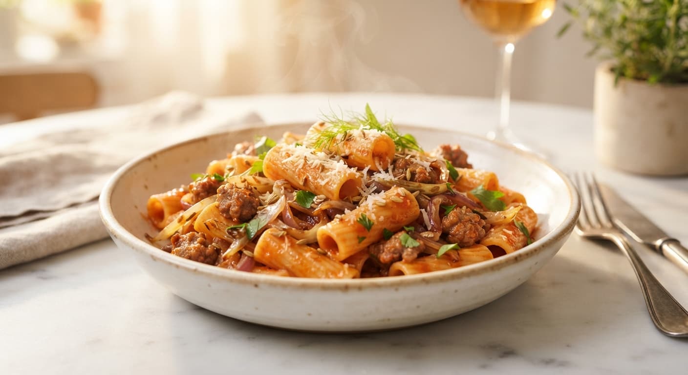 Rigatoni with Sweet Italian Sausage and Fennel