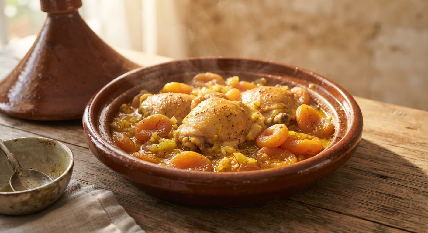 Saffron-Infused Chicken and Apricot Tagine