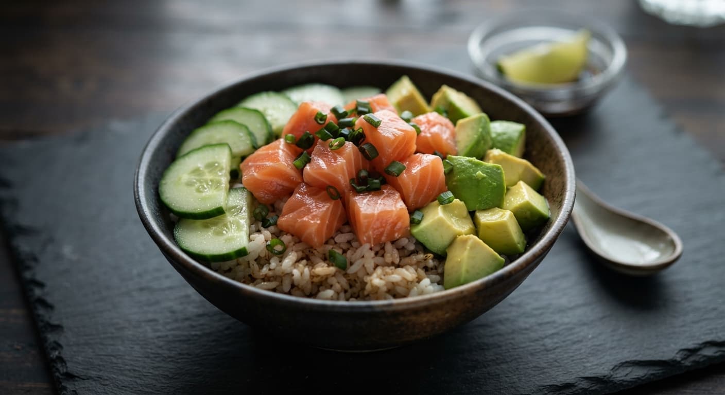Salmon and Avocado Poke Bowl