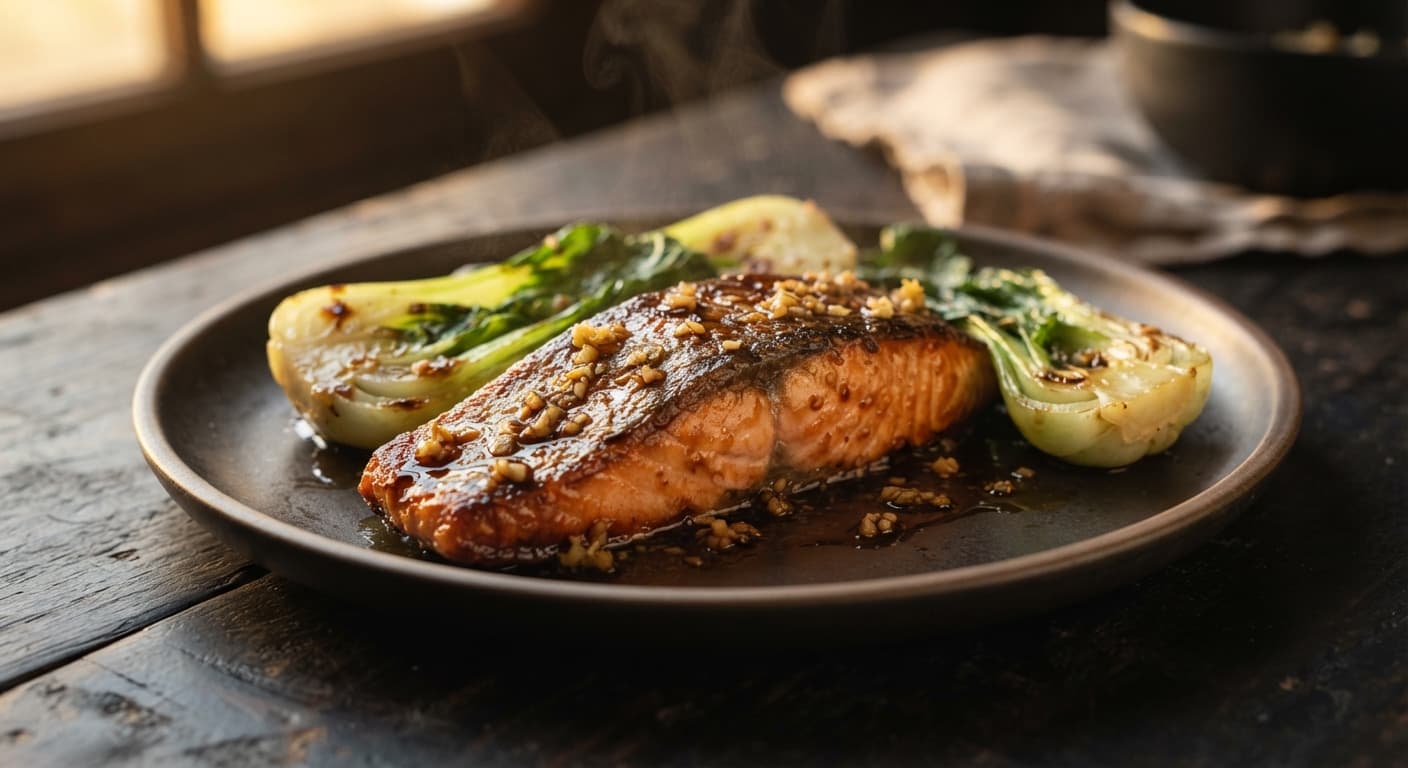 Soy-Glazed Ginger Salmon with Bok Choy
