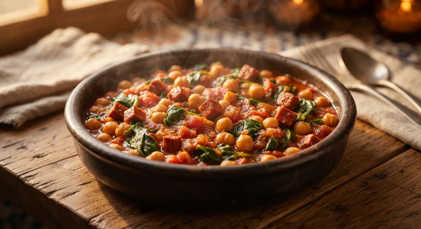 Spanish-Style Garbanzos with Chorizo and Spinach