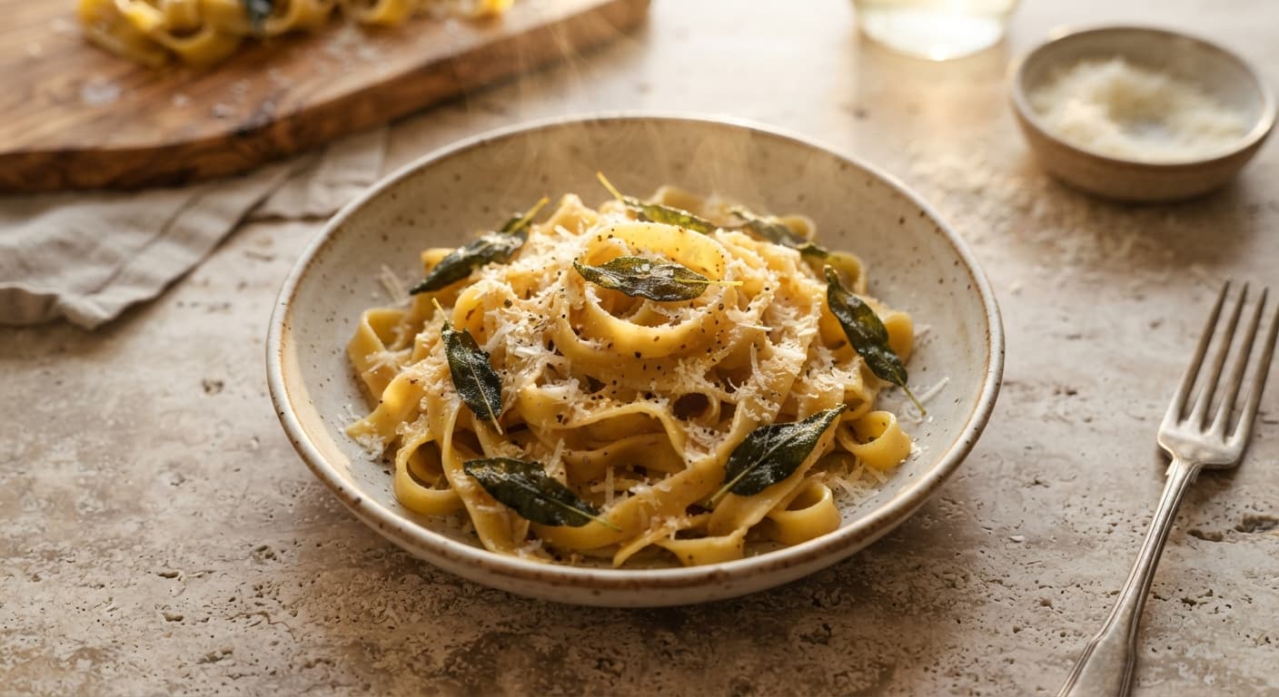 Tagliatelle with Brown Butter and Fried Sage