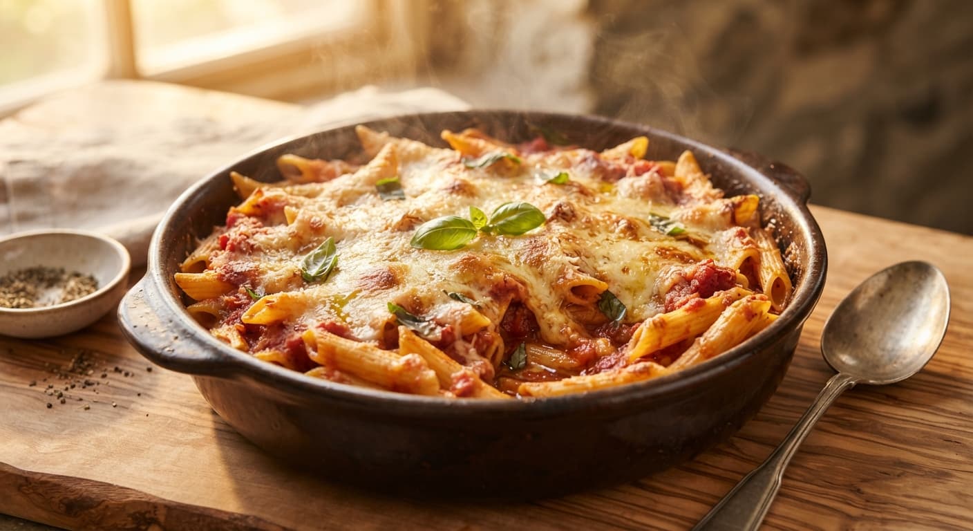 Tomato and Mozzarella Pasta Bake