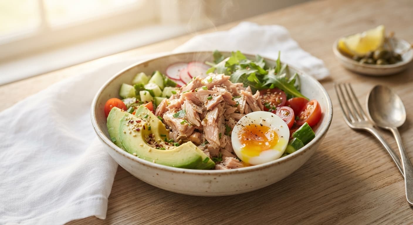 Tuna, Egg and Avocado Lunch Bowl