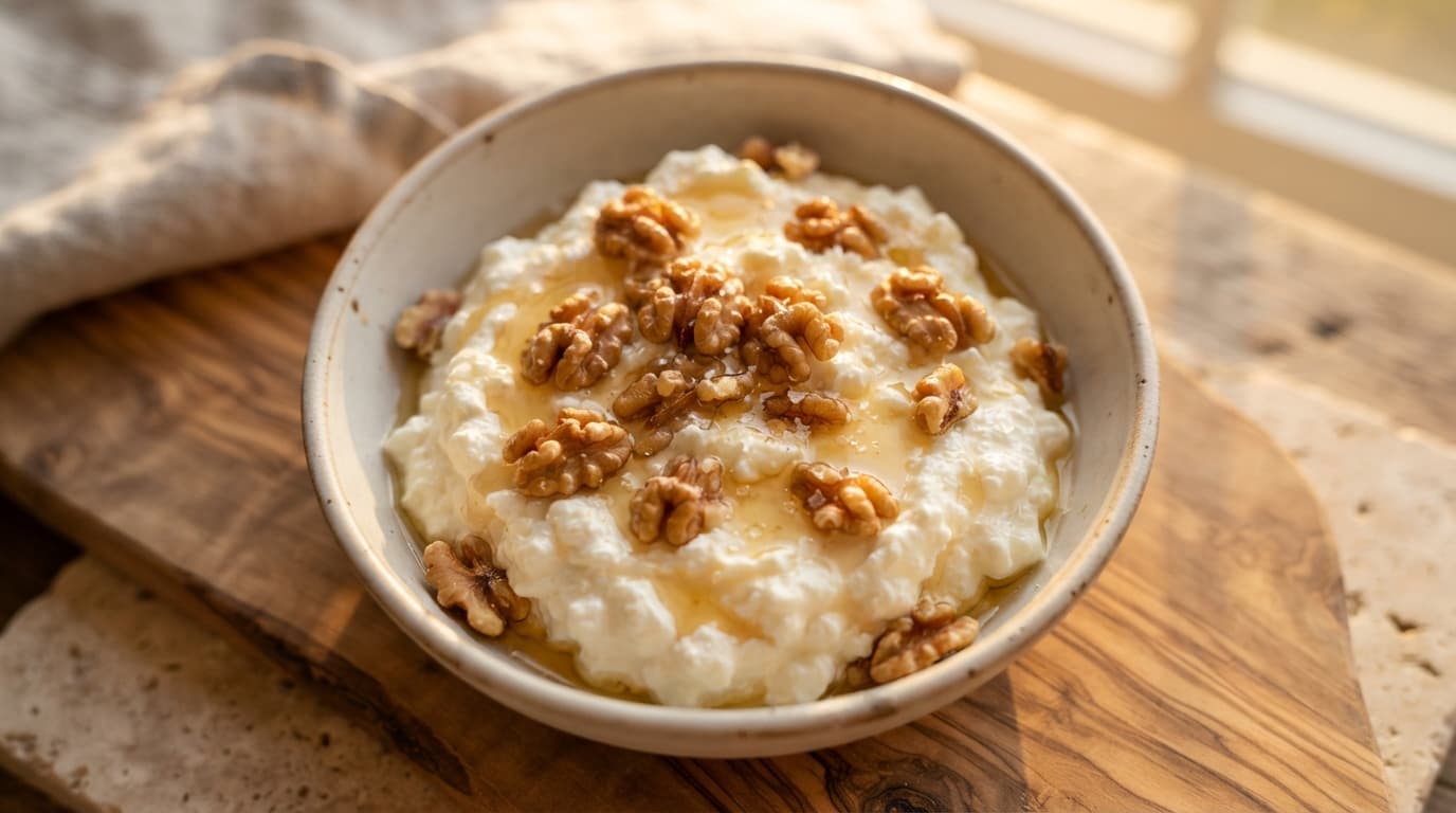 Whipped Cottage Cheese Bowl with Honey and Toasted Walnuts